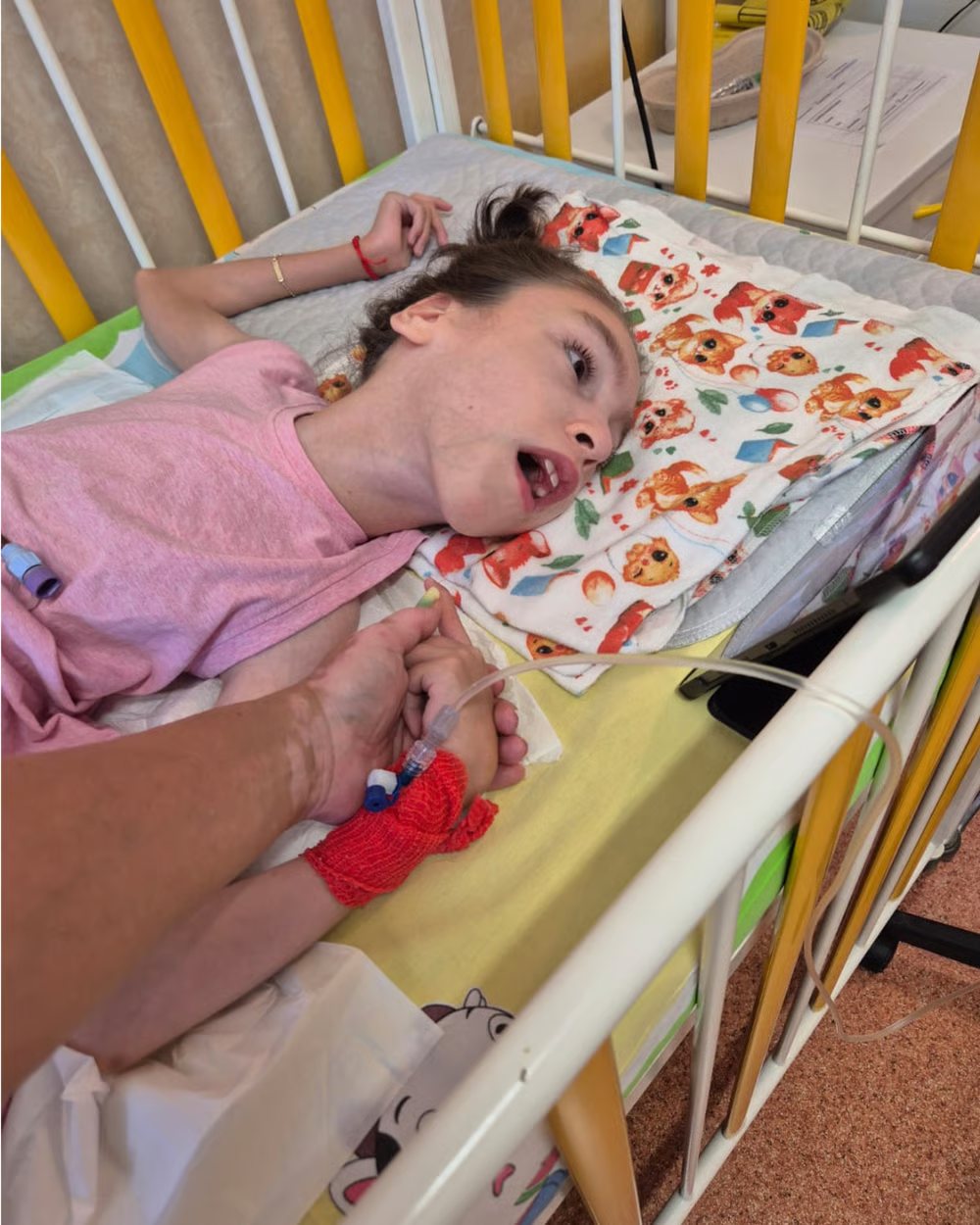 Sofia internată, pregătindu-se pentru procedură